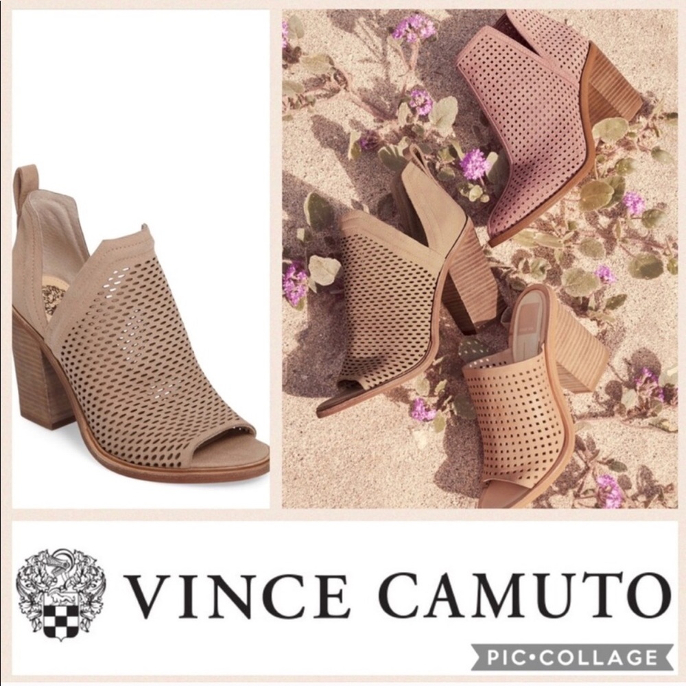 Vince Camuto Kensa Peep Toe Bootie {Almond} 6